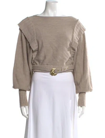 Pre-owned Nicholas Bateau Neckline Sweater In Neutral