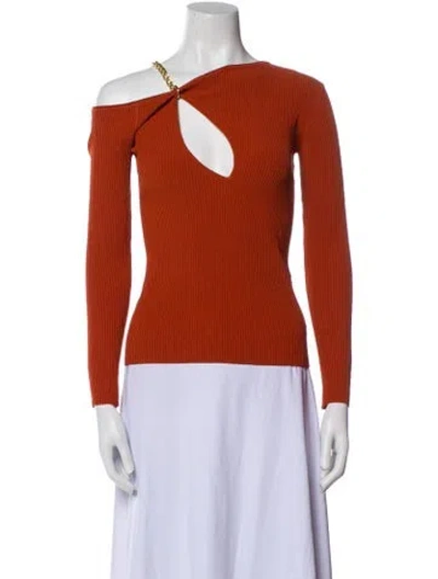 Pre-owned Nicholas Bateau Neckline Sweater In Orange