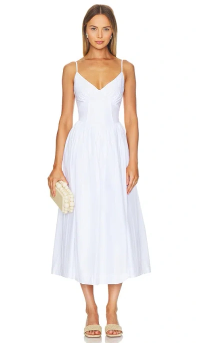 Nicholas Becker Princess Waist Midi Dress In White