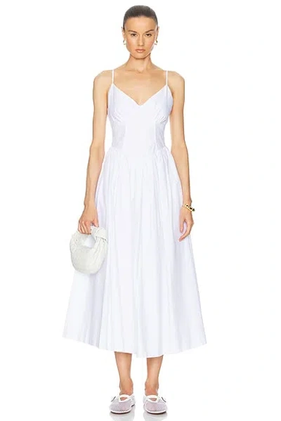 Nicholas Becker Princess Waist Midi Dress In White