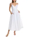 Nicholas Becker Princess Waist Midi Dress In White