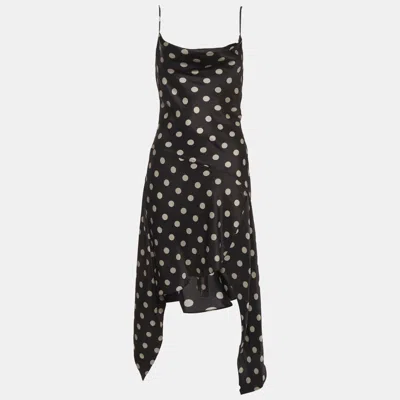 Nicholas Black Polka Dot Satin Draped Galira Dress