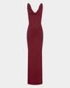 Nicholas Calia Cutout Cowl-neck Column Gown In Burgundy