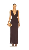 Nicholas Sleeveless Maxi Dress In Brown