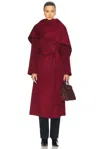 Nicholas Candice Scarf Double Wool Long Coat In Dark Plum