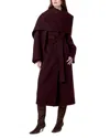 Nicholas Candice Scarf Neck Long Coat In Purple