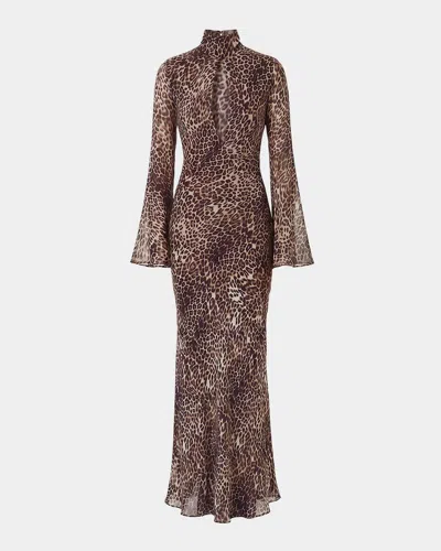 Nicholas Cara Cutout Leopard-print Maxi Dress In Animal Print