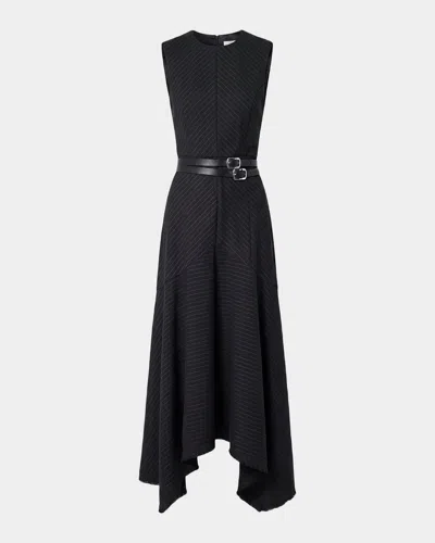 Nicholas Carla Handkerchief Pinstripe Maxi Dress In Blue