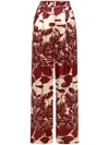 Nicholas Carleigh Flared Silk Trousers In Red