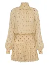 Nicholas Cecile Pleated Mini Dress In Neutral