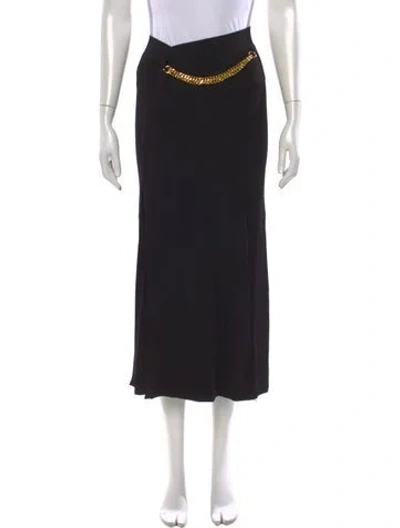Pre-owned Nicholas Chain-link Accents Long Skirt In Black