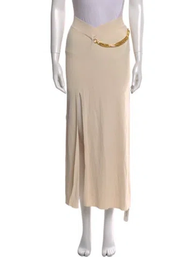 Pre-owned Nicholas Chain-link Accents Midi Length Skirt W/ Tags In Neutral