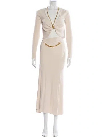 Pre-owned Nicholas Chain-link Accents Pant Set In Neutral