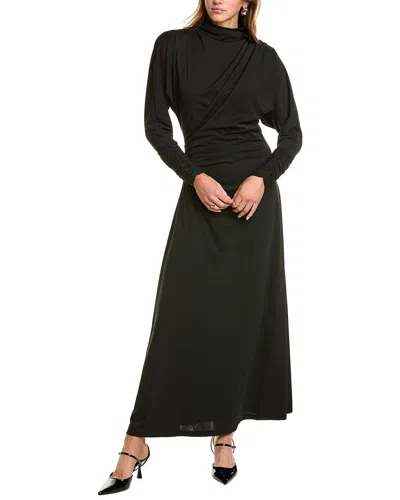 Nicholas Cora Funnel Neck Dolman Ls Midi Dress In Black