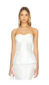 Nicholas Coraline Strapless Fan Pleat Top In 象牙白