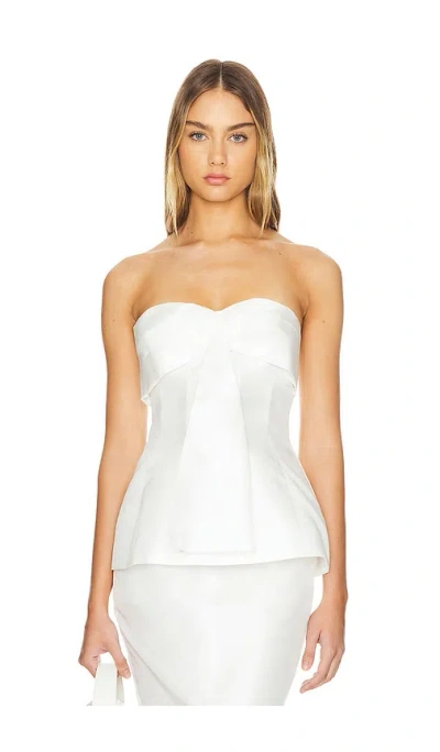 Nicholas Coraline Strapless Fan Pleat Top In Ivory