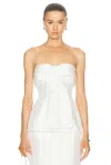 Nicholas Coraline Strapless Fan Pleat Top In Ivory