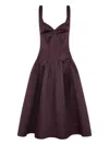 Nicholas Cory Sleeveless Pleated Corset Midi Dress In Purple
