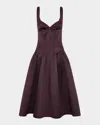 Nicholas Cory Sleeveless Pleated Corset Midi Dress In Purple