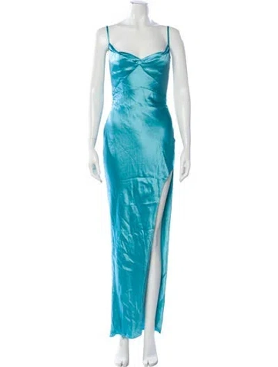 Pre-owned Nicholas Cowl Neck Long Dress In Blue