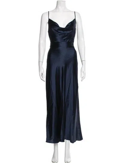 Pre-owned Nicholas Cowl Neck Long Dress In Blue