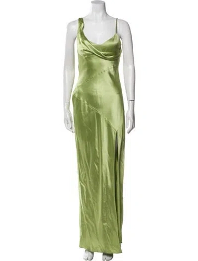 Pre-owned Nicholas Cowl Neck Long Dress In Green