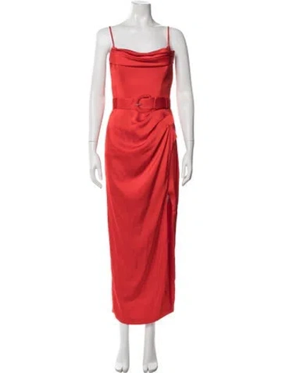 Pre-owned Nicholas Cowl Neck Long Dress In Red