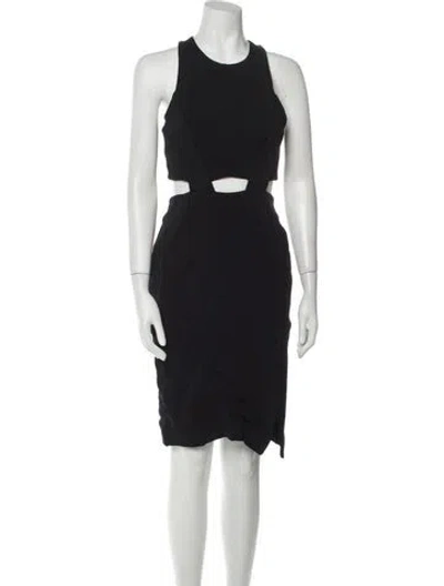 Pre-owned Nicholas Crew Neck Knee-length Dress In Black