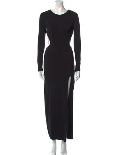 Pre-owned Nicholas Crew Neck Long Dress In Black