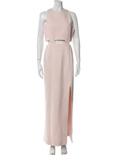 Pre-owned Nicholas Crew Neck Long Dress In Pink