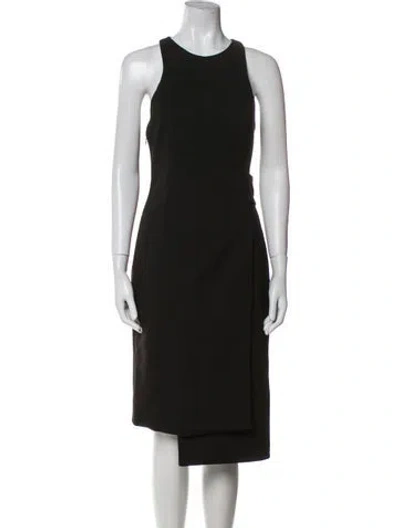 Pre-owned Nicholas Crew Neck Midi Length Dress In Black