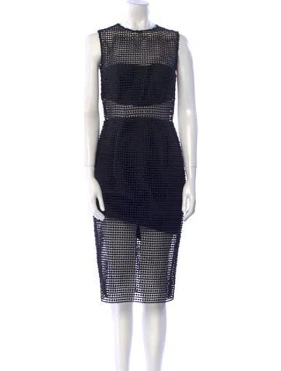 Pre-owned Nicholas Crew Neck Midi Length Dress In Blue