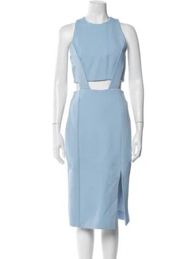 Pre-owned Nicholas Crew Neck Midi Length Dress In Blue
