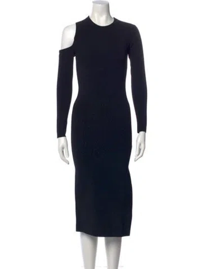 Pre-owned Nicholas Crew Neck Midi Length Dress W/ Tags In Black