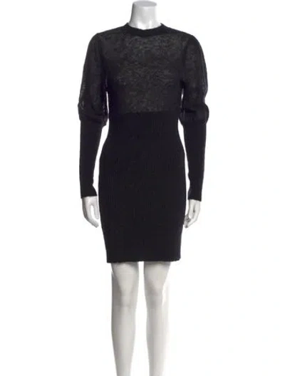 Pre-owned Nicholas Crew Neck Mini Dress In Black