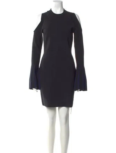 Pre-owned Nicholas Crew Neck Mini Dress In Black