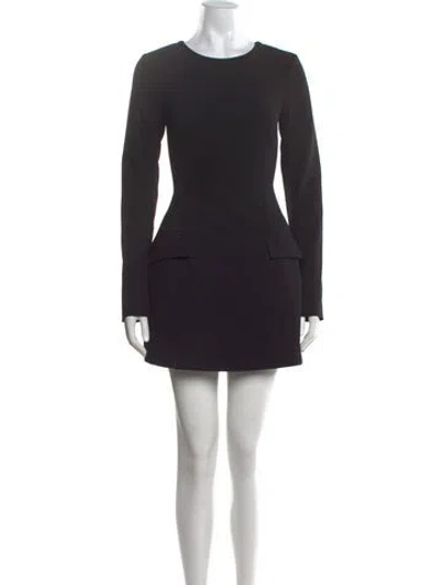 Pre-owned Nicholas Crew Neck Mini Dress In Black