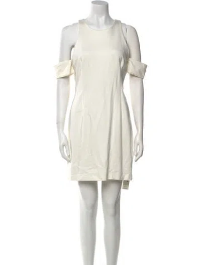 Pre-owned Nicholas Crew Neck Mini Dress In White