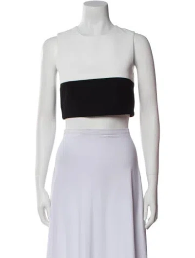 Pre-owned Nicholas Crew Neck Sleeveless Crop Top In White