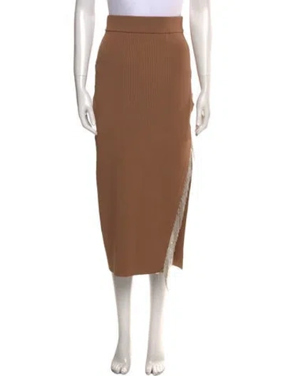 Pre-owned Nicholas Crystal Embellishments Midi Length Skirt In Neutral