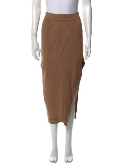 Pre-owned Nicholas Crystal Embellishments Midi Length Skirt In Neutral