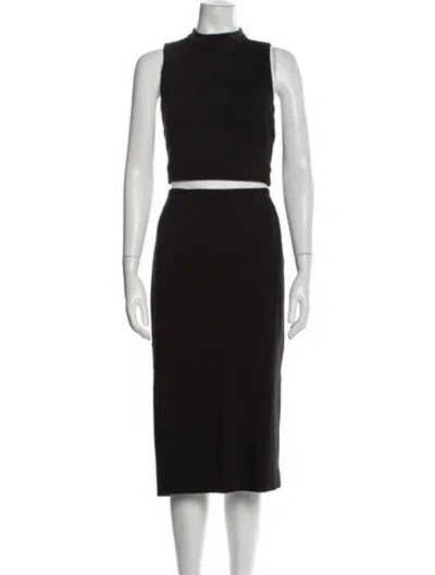 Pre-owned Nicholas Cutout Accent Skirt Set In Black