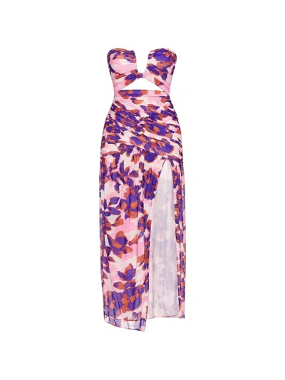 Nicholas Cutout Floral Print Midi Dress In Multi