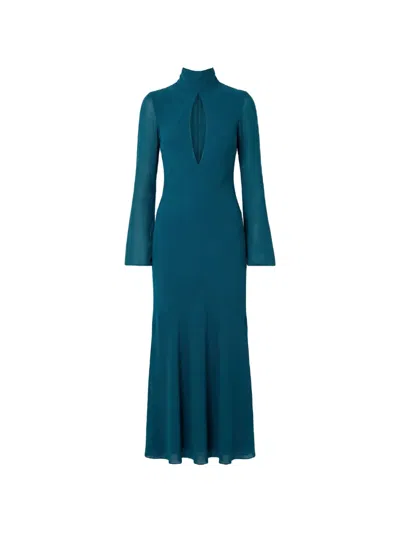 Nicholas Cut-out Tie-back Maxi Dress In Blue