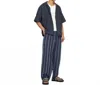 Nicholas Daley 70's Trouser In Navy Linen In Blue