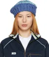 Nicholas Daley Blue & Green Spiral Beret In Blue Marine