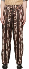 Nicholas Daley Brown & White Roketsu-dyed Trousers In Brown/ecru Roketsu