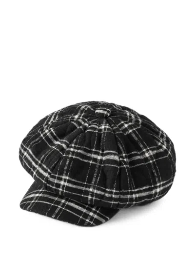 Nicholas Daley Check-pattern Baker Boy Hat In Black