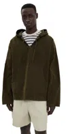 Nicholas Daley Coated Cotton Hooded Pullover Army Green In Army Green