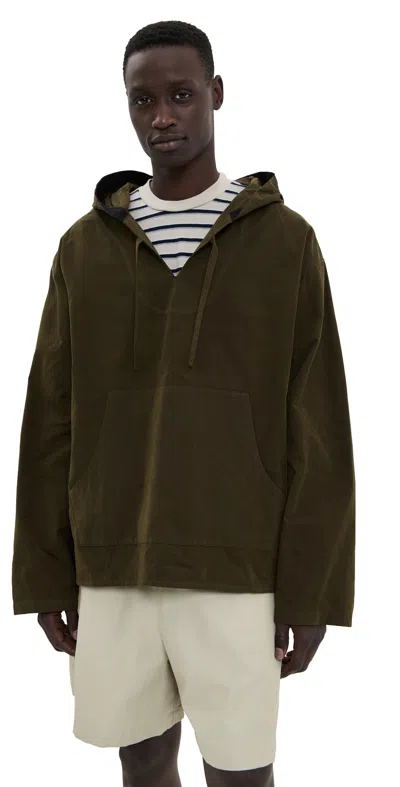 Nicholas Daley Coated Cotton Hooded Pullover Army Green